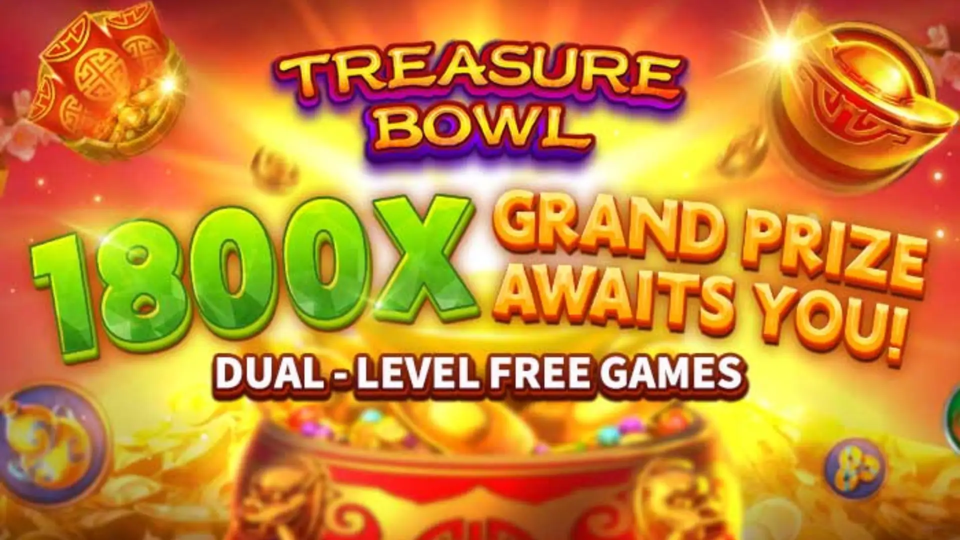 Multiplicadores Treasure Bowl kk45 - 7777x Máximo com Tigela Dourada
